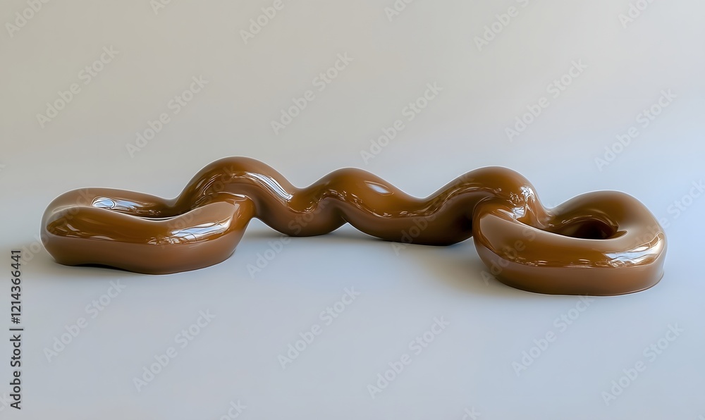 Obraz premium Melted chocolate swirl, studio backdrop, dessert concept