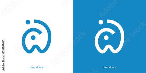 Simple Dental Logo. Teeth Graphic Icon. Dental Care Logo Design Template.