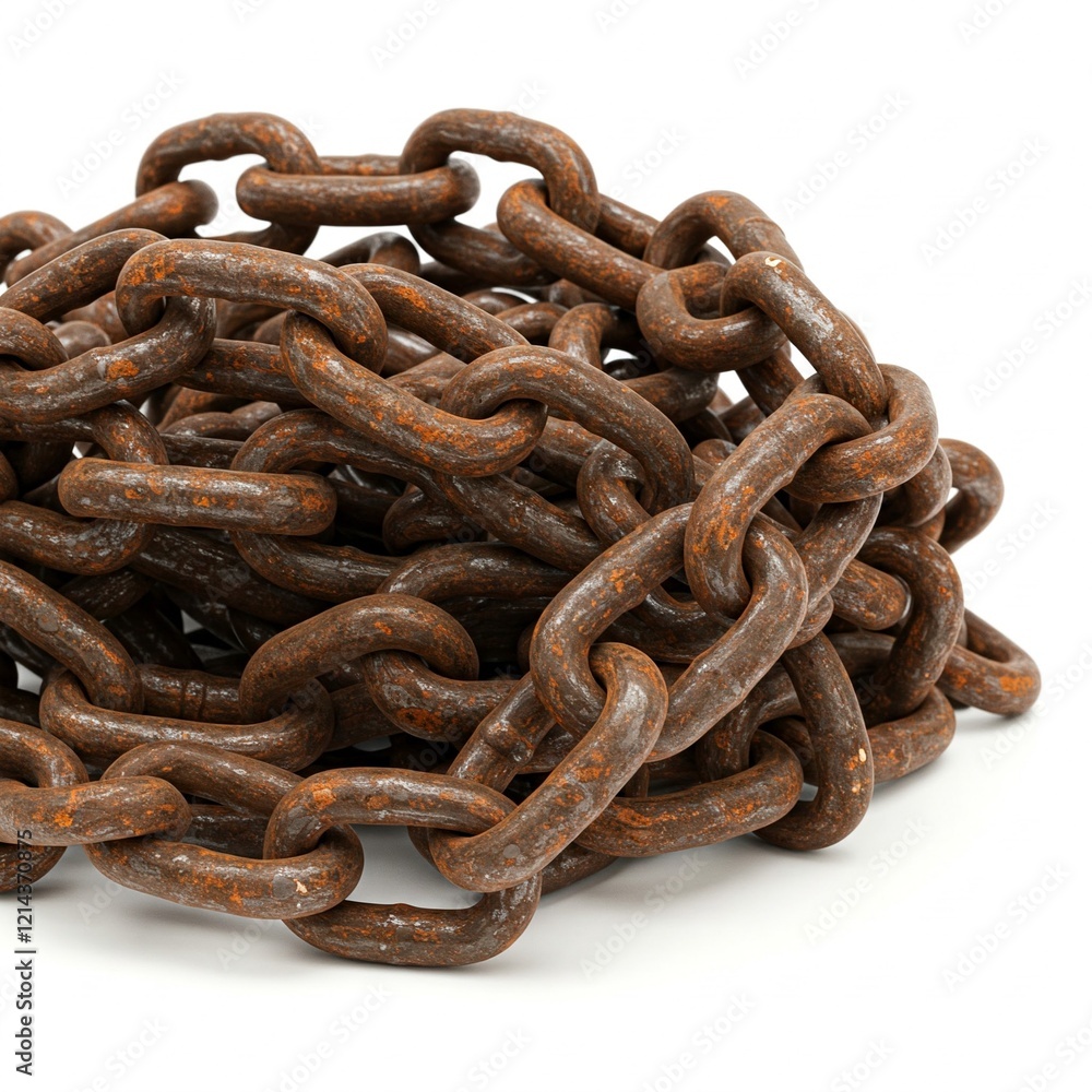 rusty pile of chain isolated on white rusty pile of chain isolated on white