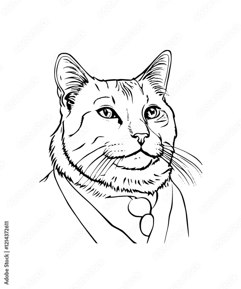 Obraz premium illustration of a cat with a suit