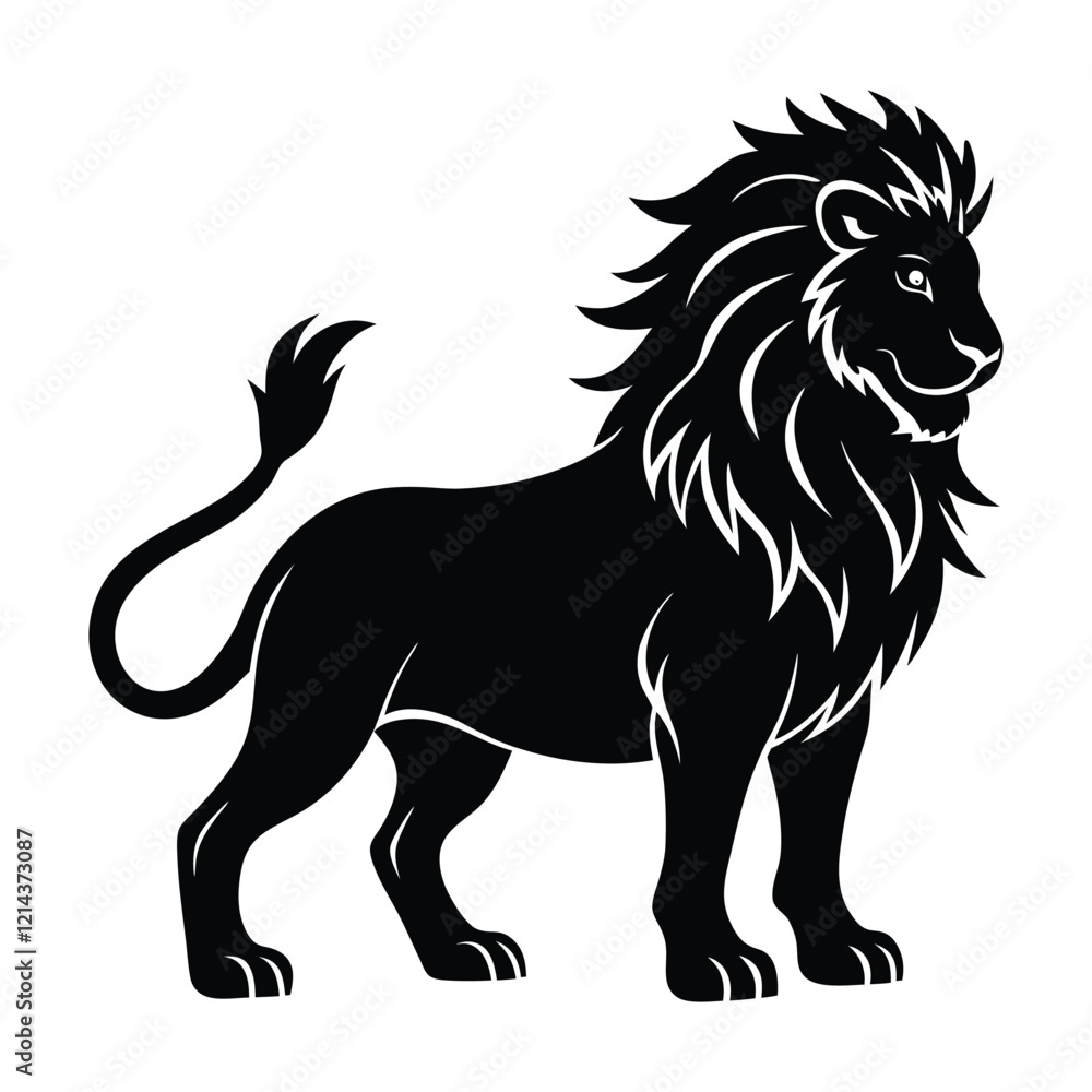 Obraz premium lion illustration on white background