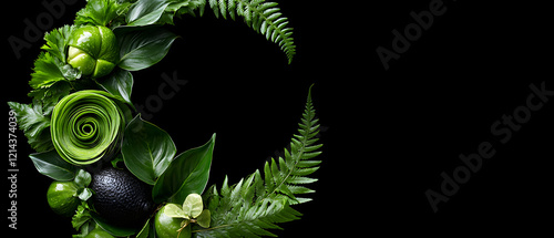 Wallpaper Mural Nature inspired green leaf arrangement studio photography minimalist close-up organic aesthetics Torontodigital.ca