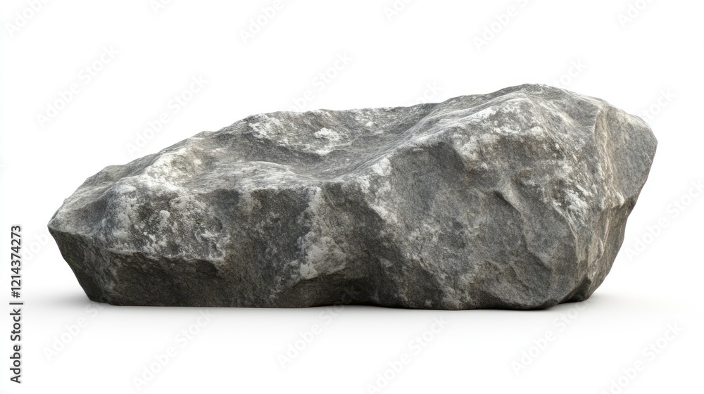 Isolated gray rock, rough texture, irregular shape, studio shot on white background. Isolated gray rock, rough texture, irregular shape, studio shot on white background.