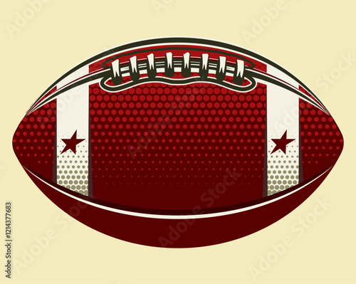 Retro inspired football illustration with bold patterns and textures.