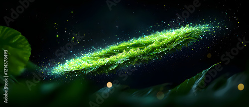 Wallpaper Mural Magical floating leaf enchanted forest nature photography mystical environment close-up view ethereal concept Torontodigital.ca