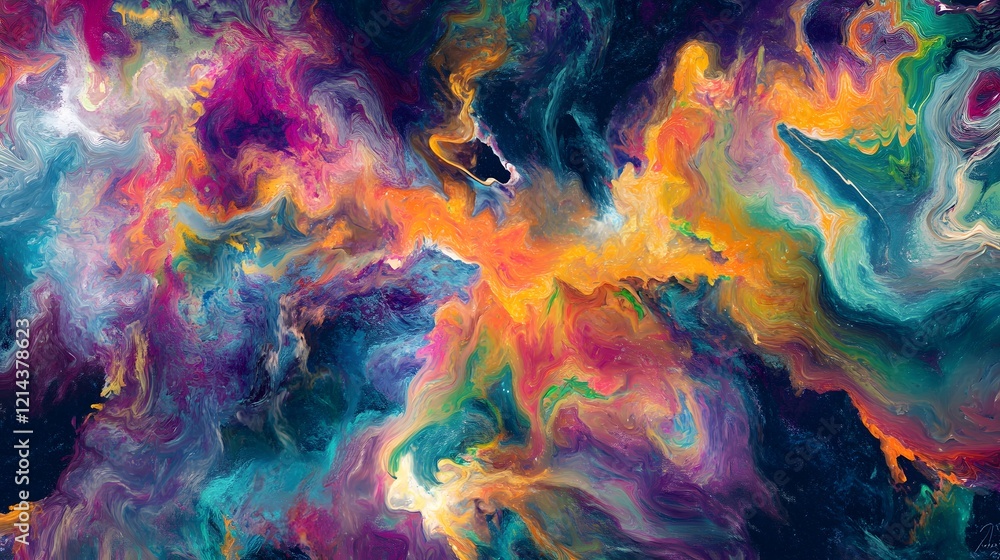 custom made wallpaper toronto digitalVibrant Abstract Swirls Colorful Fluid Art Painting