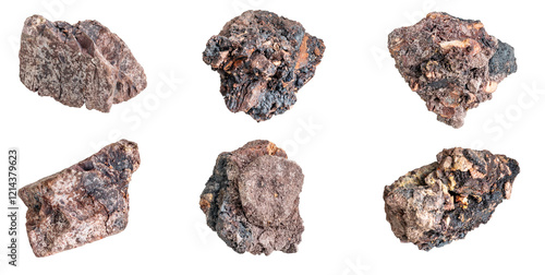 Foto volcanic rock on white isolated background