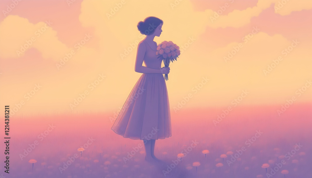 Beautiful wedding dress in the flower Beautiful wedding dress in the flower
