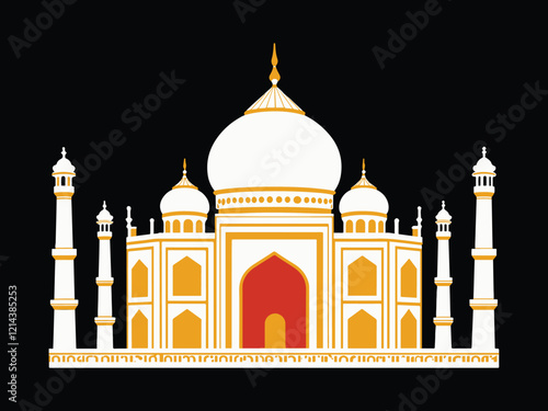 Taj Mahal with Iconic Domes and Sunrise in Agra India