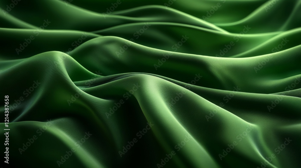 Obraz premium Luxurious Emerald Green Fabric Drape Texture