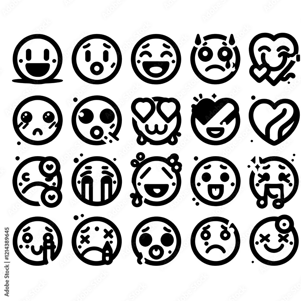 emoticon pack black and white emoticon pack black and white