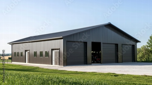 Wallpaper Mural A large, contemporary farm shed with a metal exterior Torontodigital.ca