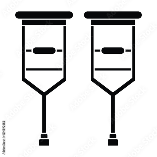 Crutches Icon Glyph