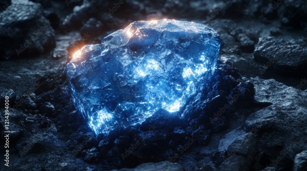 Luminous Blue Rock Glowing in the Dark Luminous Blue Rock Glowing in the Dark