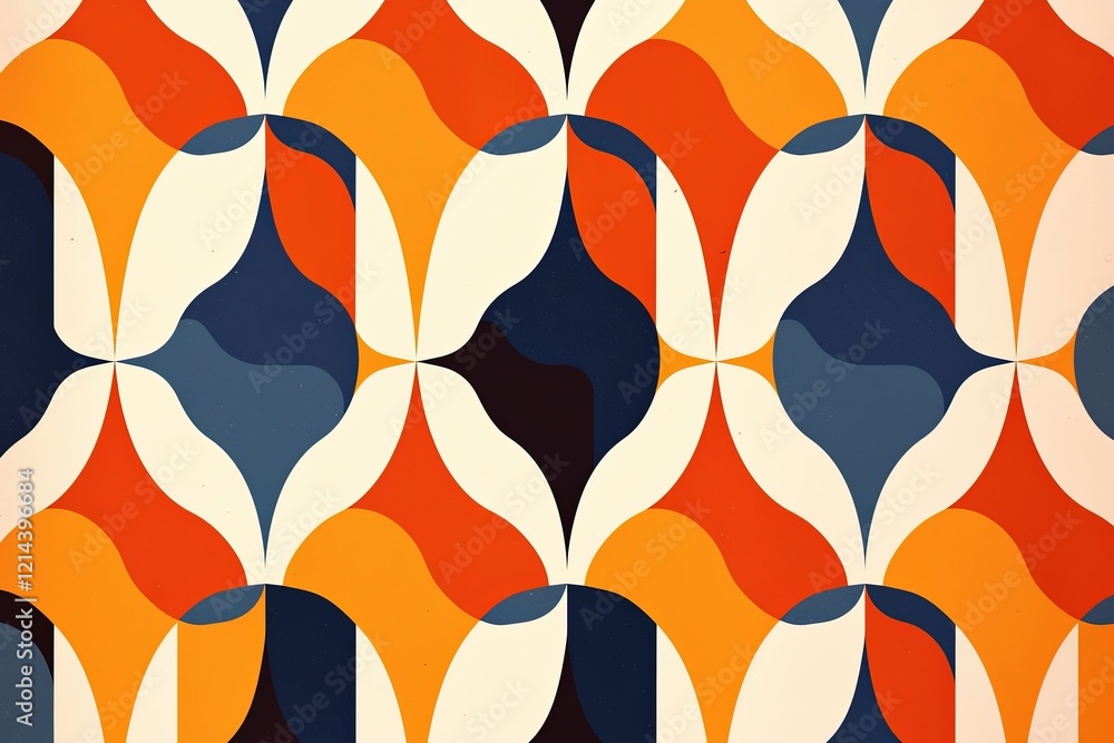 Fototapeta premium Colorful retro abstract geometric pattern background design