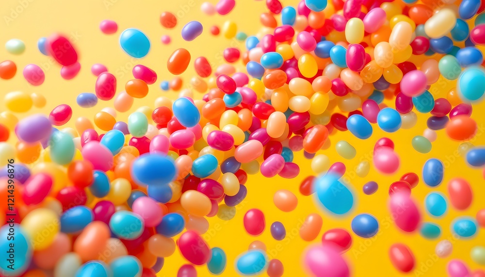 Colorful Jelly Beans Explosion in Motion