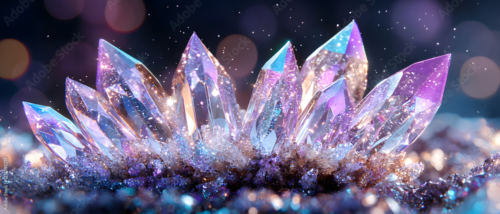 custom made wallpaper toronto digitalSparkling crystal formation ethereal setting macro photography magical environment close-up beauty concept