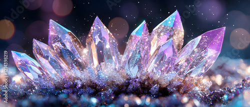 Wallpaper Mural Sparkling crystal formation ethereal setting macro photography magical environment close-up beauty concept Torontodigital.ca