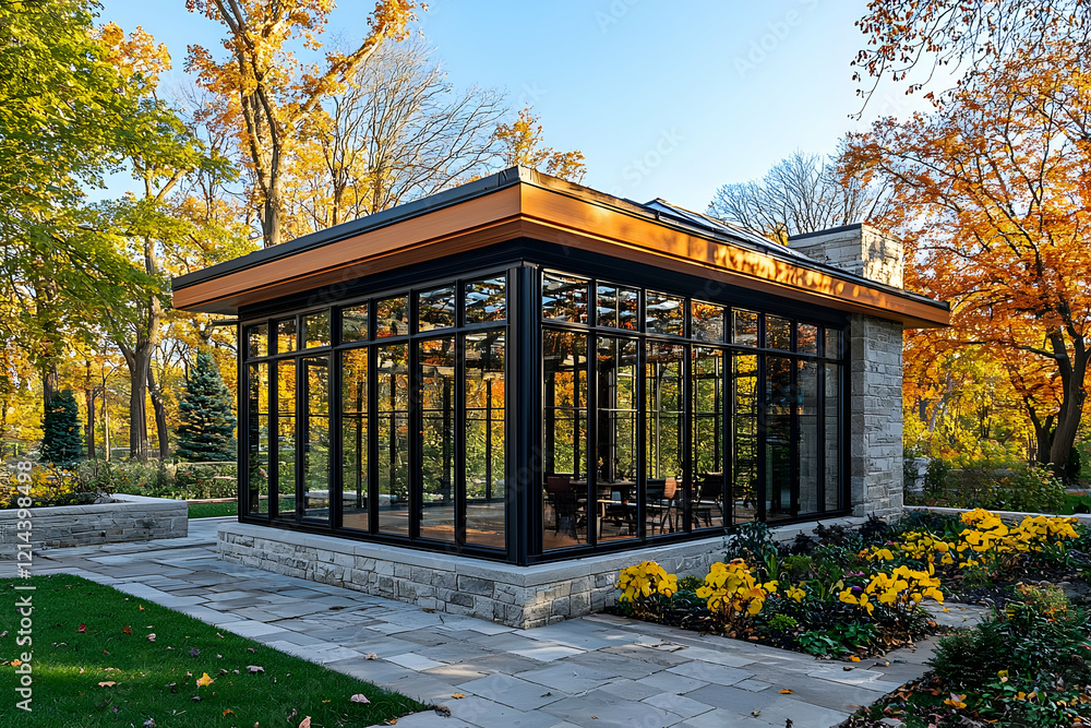 Obraz premium Autumn Garden Glass House Design Ideas