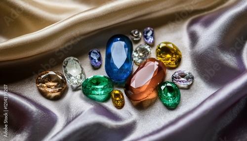 Silk garments adorned with exquisite gemstones.   photo