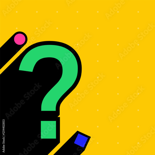 Question mark copy space background. Quiz banner template.