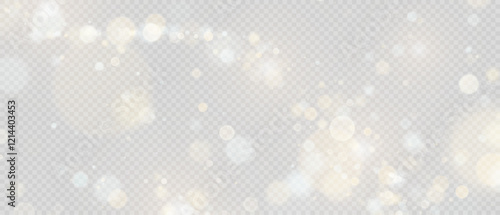 Gold bokeh, confetti light and glitter texture. Bokeh yellow. Festive sparkling yellow gold dust png. Colorful bokeh lights background. Blurred circle shapes. Holiday cards, invitations, banners.