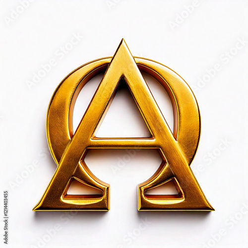 3d gold text alfa  omega