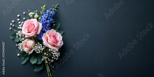 Concept photo of rose bouquet with space for text