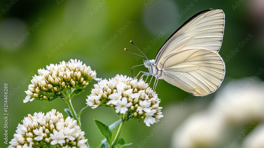 close up of butterfly resting on white flowers, showcasing nature beauty close up of butterfly resting on white flowers, showcasing nature beauty