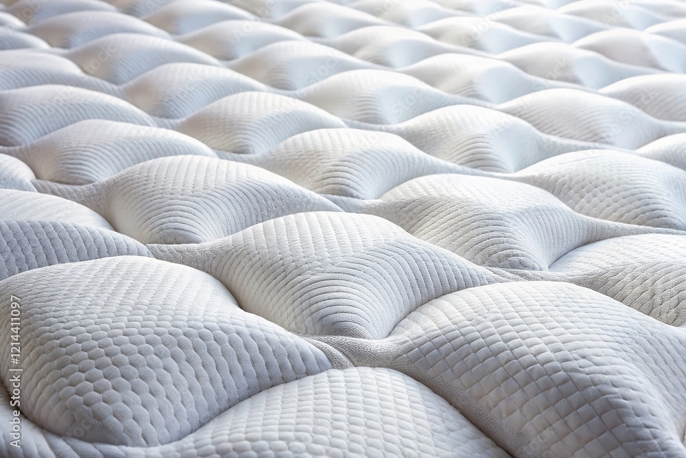 Obraz premium Luxurious White Mattress Texture Close-Up: Clean, Fresh Bedding Mockup for Design