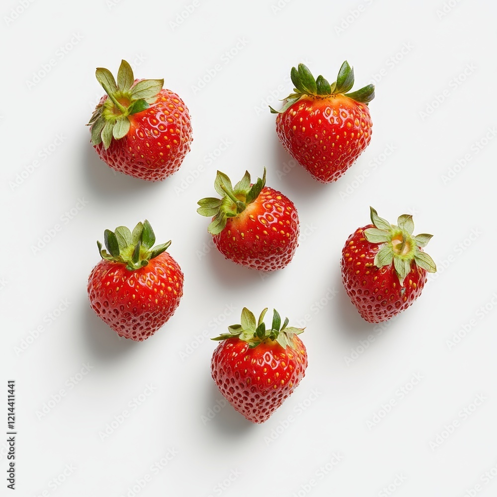 Fresh Ripe Strawberries Isolated on White Background, Highlighting Their Vibrant Red Color, Juicy Texture, and Natural Appeal. Fresh Ripe Strawberries Isolated on White Background, Highlighting Their Vibrant Red Color, Juicy Texture, and Natural Appeal.