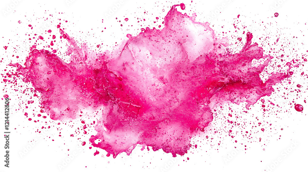 Fototapeta premium Pink liquid explosion; vibrant splash; dynamic fluid burst.