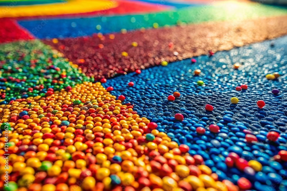 Fototapeta premium Macro Close-up of Colorful Rubber Playground Flooring Texture
