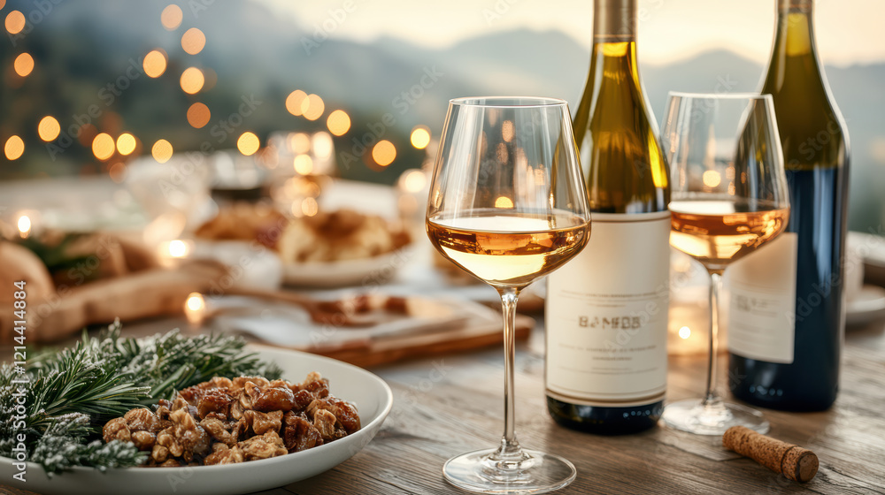 beautiful outdoor dining setup with wine and snacks, perfect for gatherings beautiful outdoor dining setup with wine and snacks, perfect for gatherings