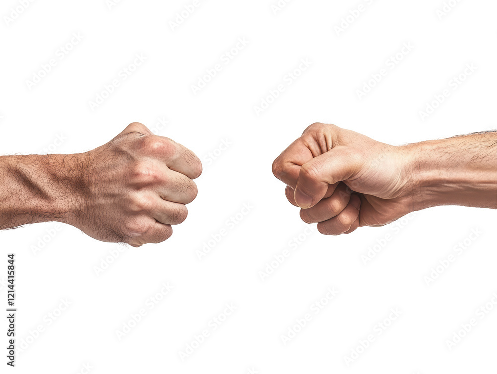 Isolated Two Fists Confronting Isolated Two Fists Confronting