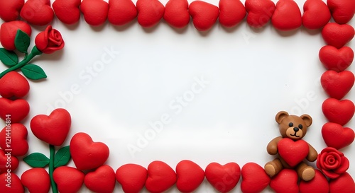 Valentine's greeting background with a heart frame and space for wishes.