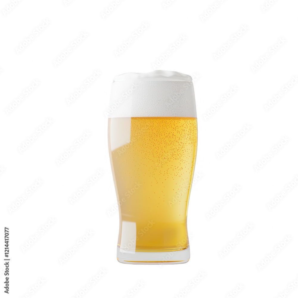 A frothy glass of refreshing beer served cold on a bright background., isolated on a transparent background. A frothy glass of refreshing beer served cold on a bright background., isolated on a transparent background.