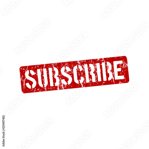Subscribe - red rubber stamp with grunge effect - vector illustration