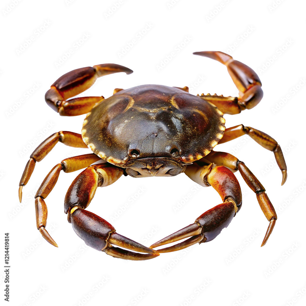 Closeup View of a Large Brown Crab with Powerful Claws and Detailed Shell Texture Closeup View of a Large Brown Crab with Powerful Claws and Detailed Shell Texture