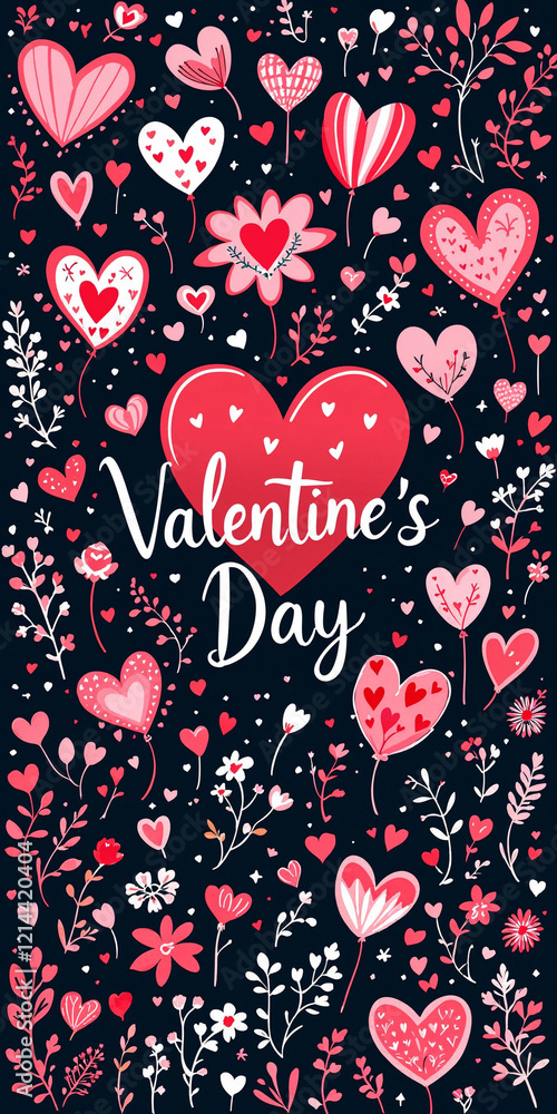 Fototapeta premium Illustration of Valentine's Day Greeting Card