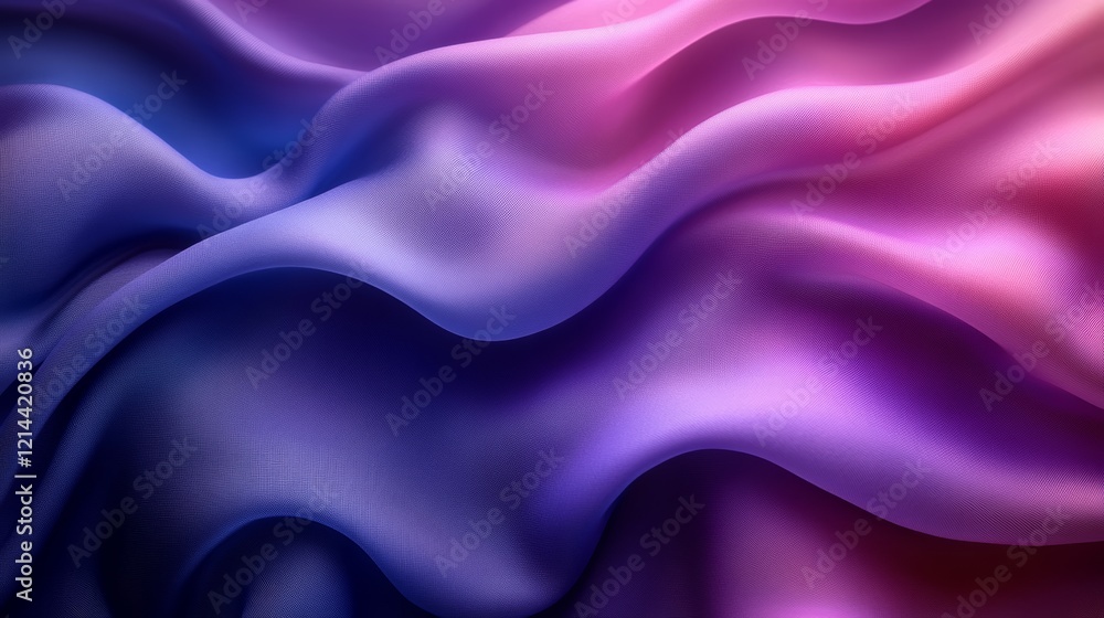 Fototapeta premium Luxurious abstract background with pink and blue silk or satin texture, smooth elegant waves of draped fabric