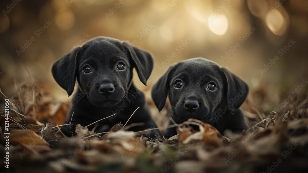 Adorable Puppies with Textured Background and Natural Light Adorable Puppies with Textured Background and Natural Light