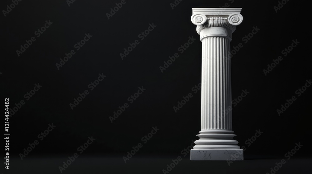 Single classical column, dark background, studio shot, architecture design Single classical column, dark background, studio shot, architecture design
