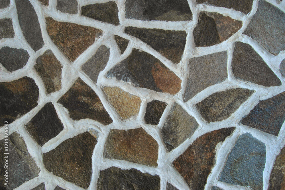 Fototapeta premium Natural rubble stone wall texture as background