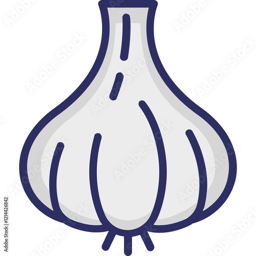 Garlic  Vector Icon Set with Transparent Background