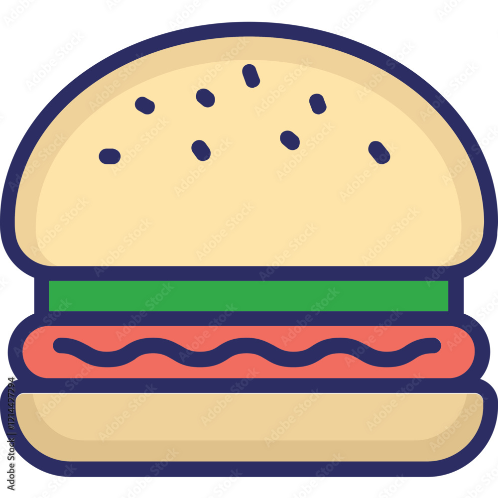 Burger Vector Icon Set with Transparent Background Burger Vector Icon Set with Transparent Background