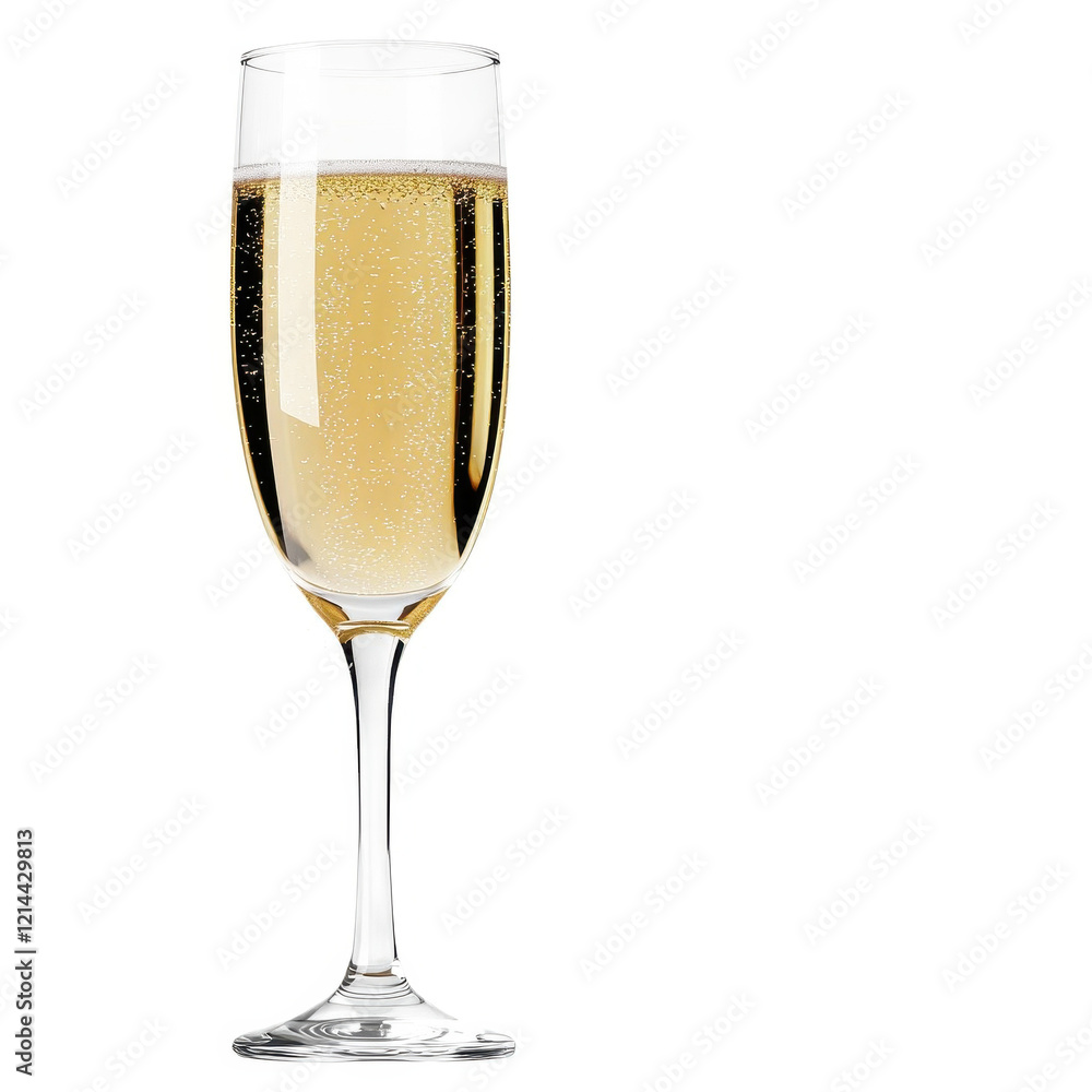 A sparkling glass of champagne, filled with bubbly golden liquid, set against a plain background, ideal for celebrations and special occasions, Transparent Background. A sparkling glass of champagne, filled with bubbly golden liquid, set against a plain background, ideal for celebrations and special occasions, Transparent Background.