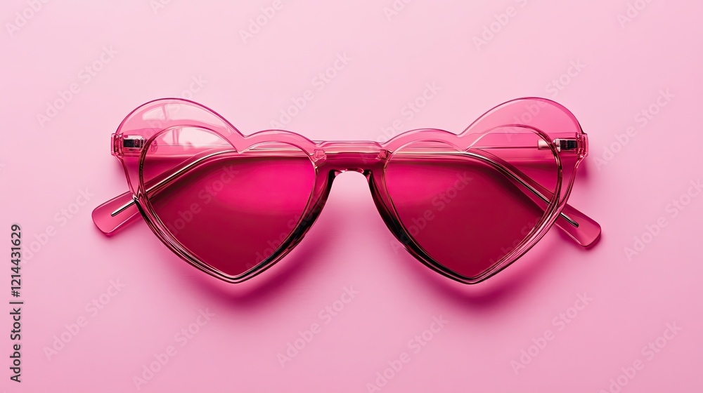 Heart-shaped sunglasses on pink illustration: Fun and trendy heart-shaped sunglasses on a pink background, perfect for a Valentinea??s Day vibe. Heart-shaped sunglasses on pink illustration: Fun and trendy heart-shaped sunglasses on a pink background, perfect for a Valentinea??s Day vibe.