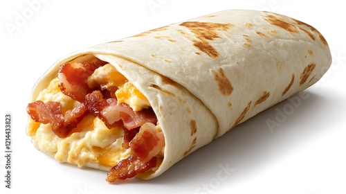 A savory bacon and egg breakfast burrito
