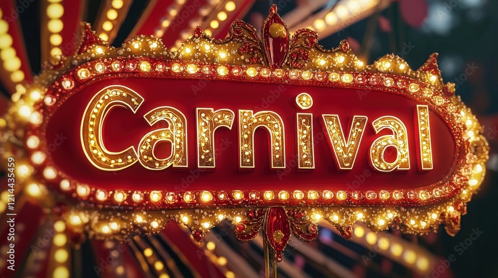 Bright 3D Rendering of a Colorful Carnival Lights Display Creating a Festive Atmosphere for Celebrations and Events Bright 3D Rendering of a Colorful Carnival Lights Display Creating a Festive Atmosphere for Celebrations and Events